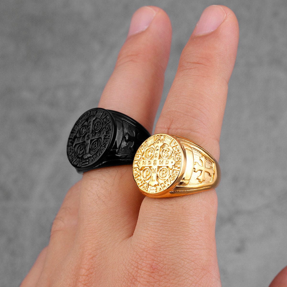 VVS Jewelry hip hop jewelry Saint Benedict Cspb Cross Ring