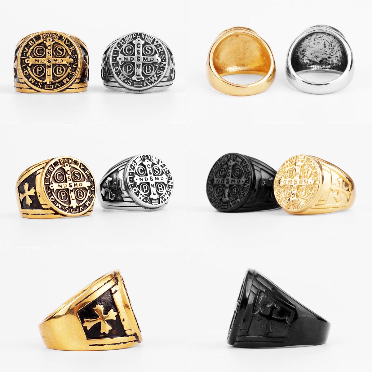 VVS Jewelry hip hop jewelry Saint Benedict Cspb Cross Ring