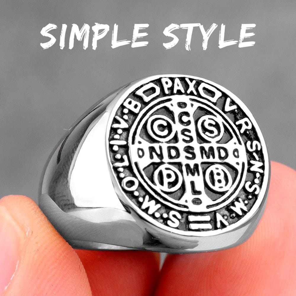 VVS Jewelry hip hop jewelry Saint Benedict Cspb Cross Ring