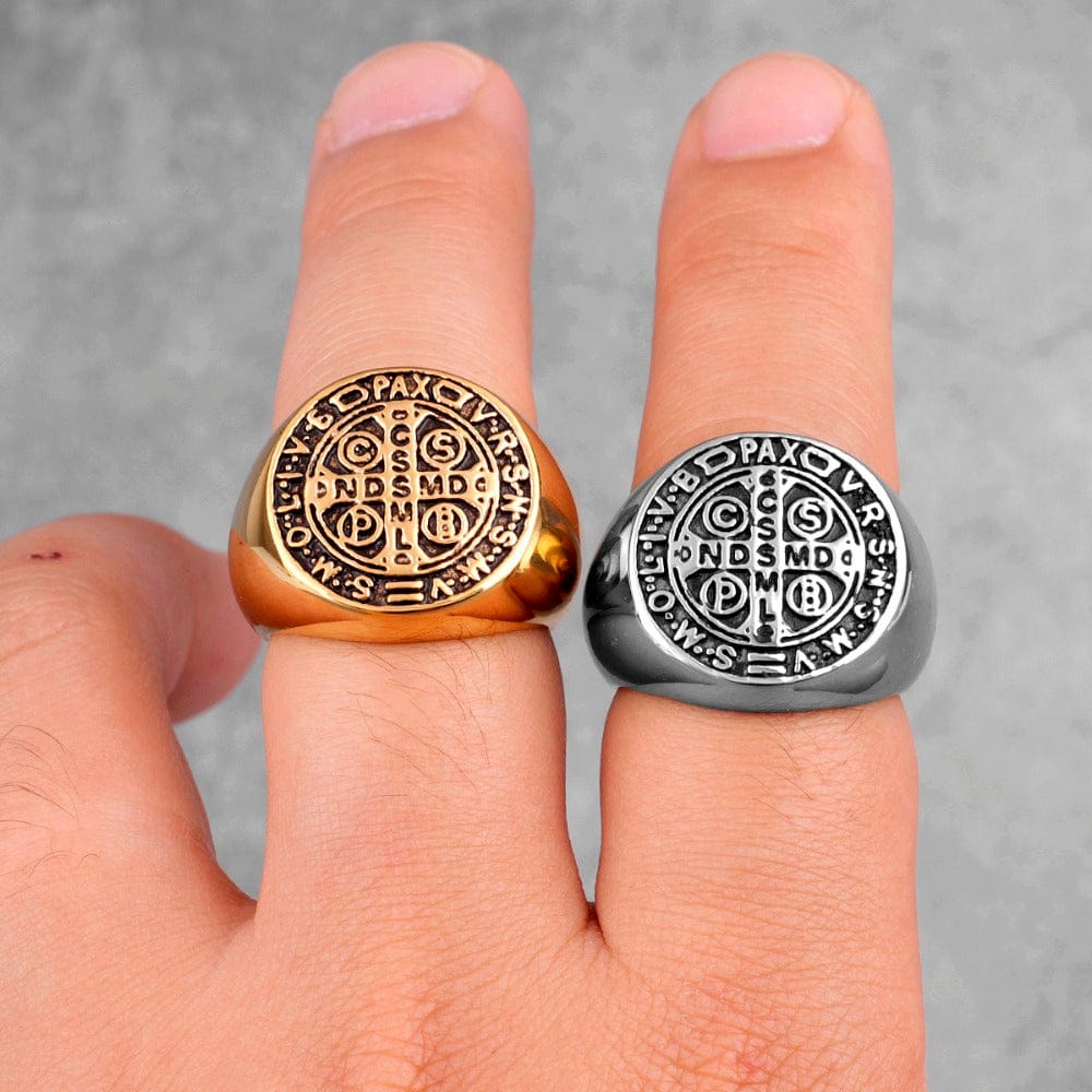 VVS Jewelry hip hop jewelry Saint Benedict Cspb Cross Ring