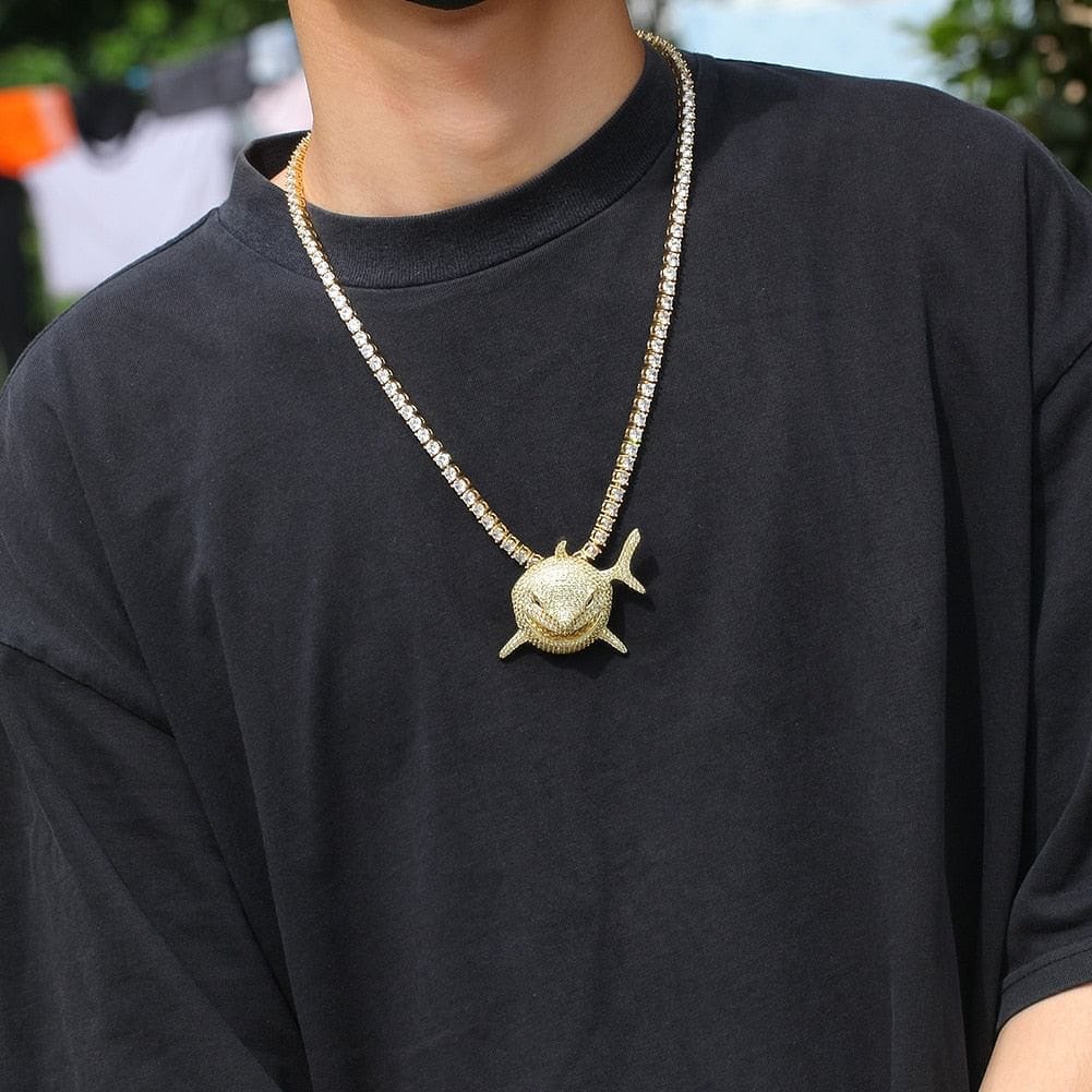 VVS Jewelry hip hop jewelry Shark 6IX9INE Bling Pendant Necklace