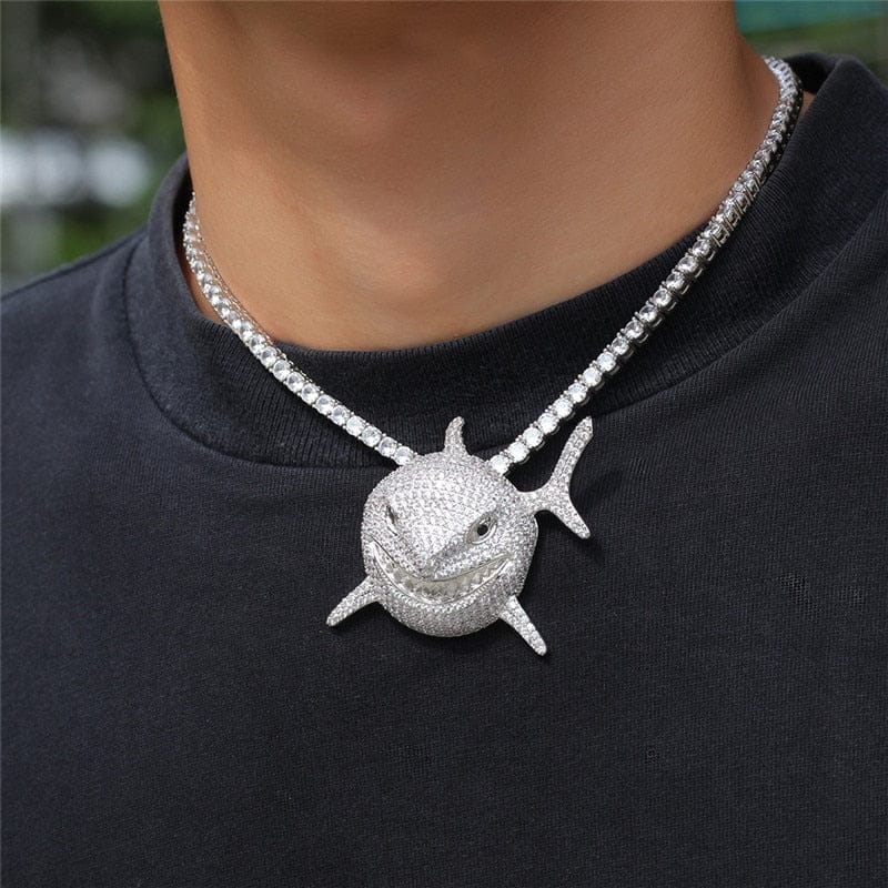 VVS Jewelry hip hop jewelry Shark 6IX9INE Bling Pendant Necklace