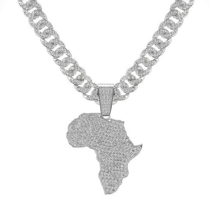 VVS Jewelry hip hop jewelry Silver / 16" Tha Motherland Africa Cuban Chain