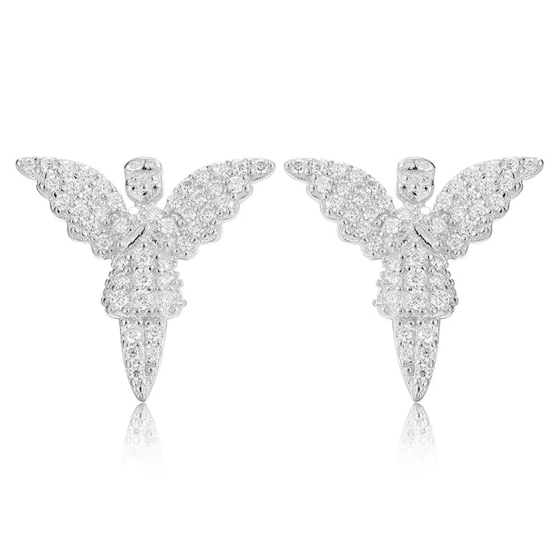 VVS Jewelry hip hop jewelry Silver 925 Sterling Silver VVS1 Moissanite Angel Stud Earrings