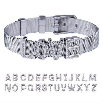 VVS Jewelry hip hop jewelry Silver / Customize 6 Letters Frosty Custom Name Bracelet