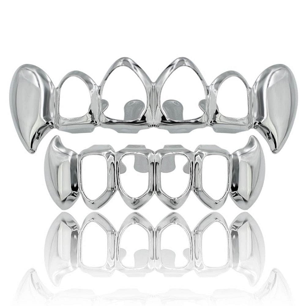 VVS Jewelry hip hop jewelry silver set VVS Jewelry Vampire Fangs Grillz