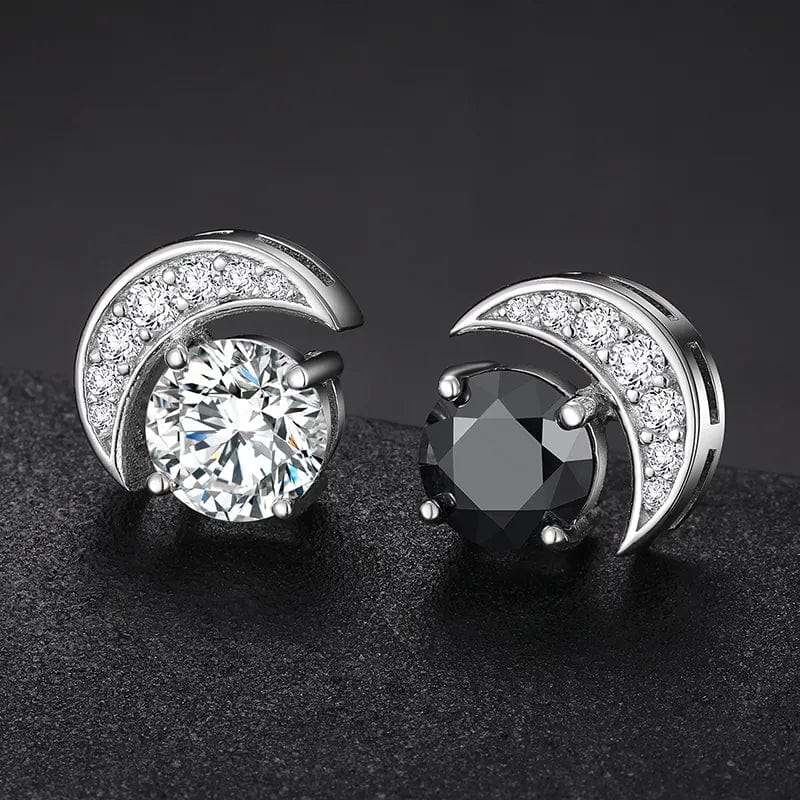 VVS Jewelry hip hop jewelry Silver VVS Moissanite Moon S925 Silver Stud Earrings