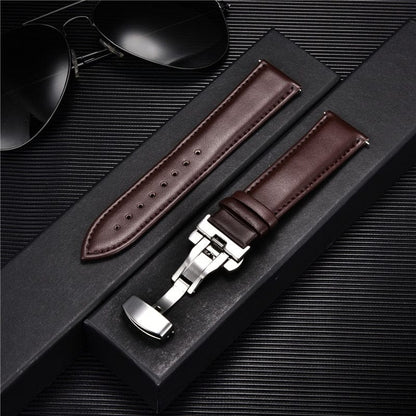 VVS Jewelry hip hop jewelry Smooth Calfskin Leather Watchstrap