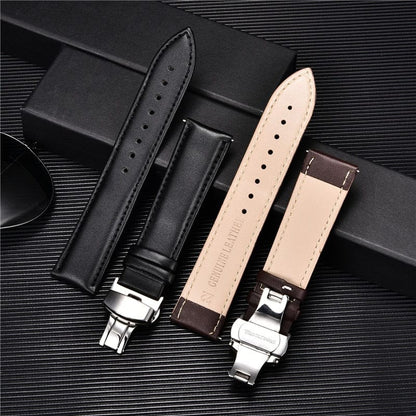 VVS Jewelry hip hop jewelry Smooth Calfskin Leather Watchstrap