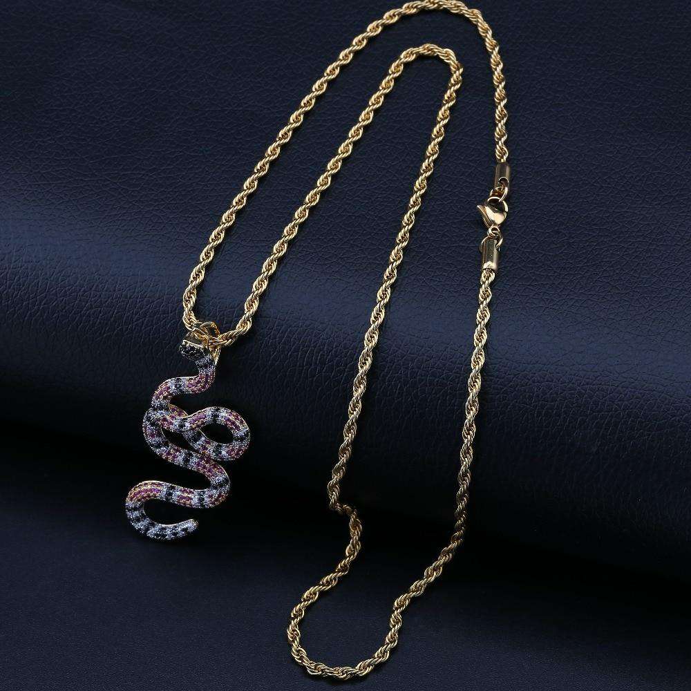 VVS Jewelry hip hop jewelry Snake 14k Gold Pendant Necklace