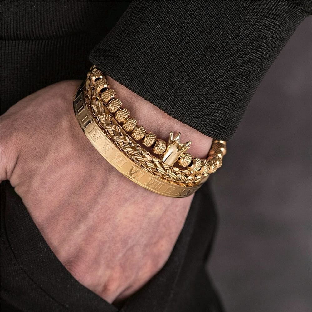 VVS Jewelry hip hop jewelry Sparta 3pcs Crown Bracelet