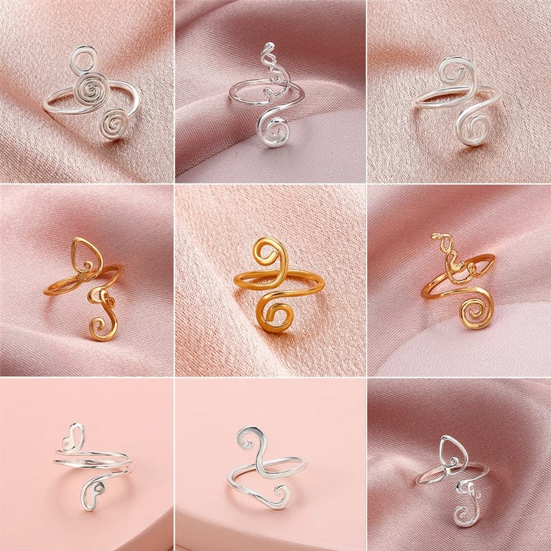 VVS Jewelry hip hop jewelry Spiral Retro Adjustable Toe Ring