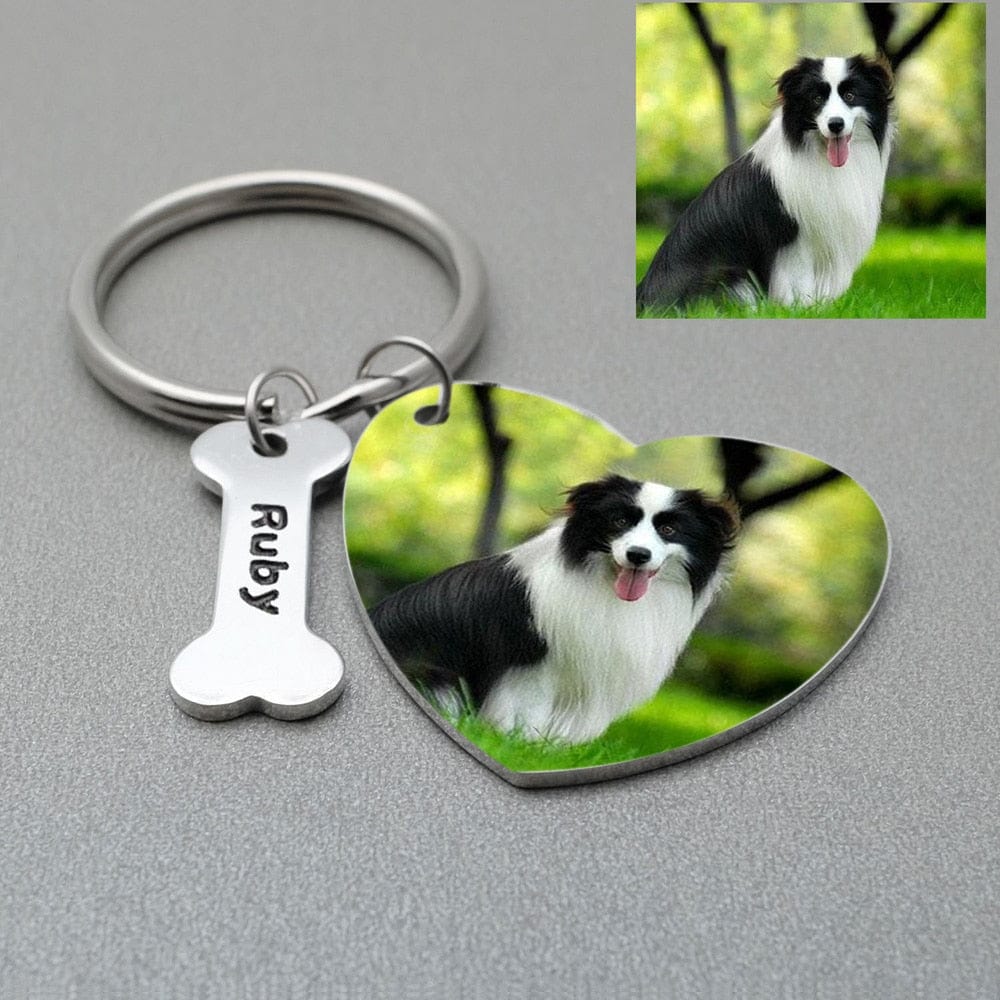 VVS Jewelry hip hop jewelry Style 4 Custom Name and Photo Keychain Pet Jewelry