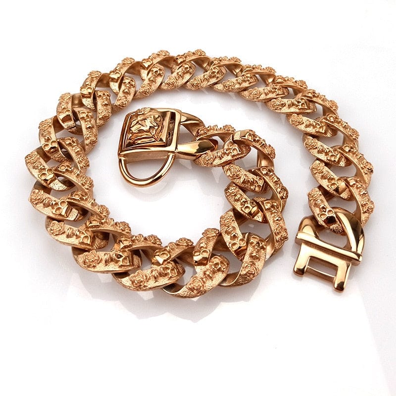 VVS Jewelry hip hop jewelry Thicc Skull Face Cuban Link Dog Collar