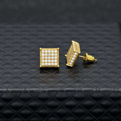 VVS Jewelry hip hop jewelry Thin Square Bling Geometric Stud Earrings