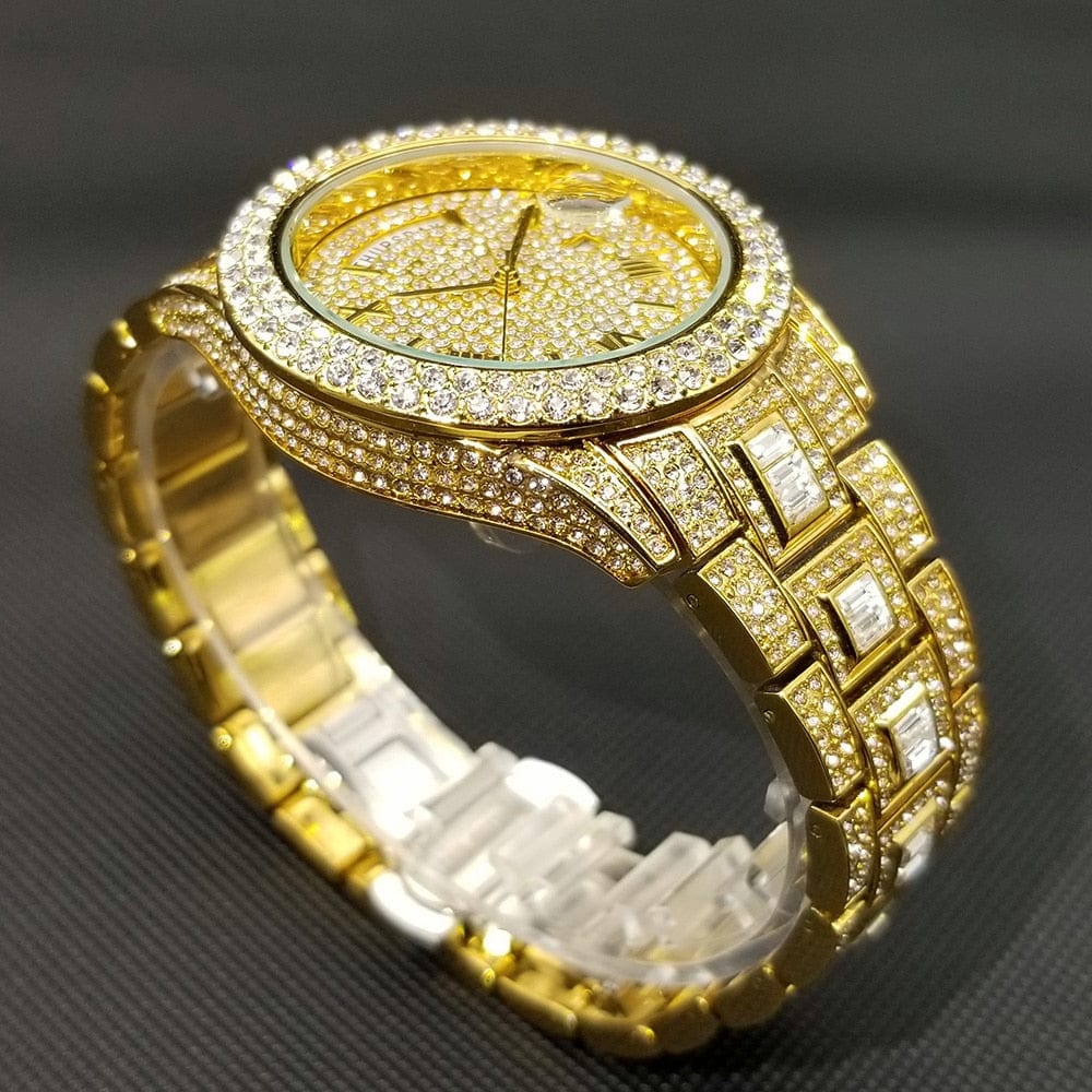 VVS Jewelry hip hop jewelry Top Luxury Fully Iced Out Baguette Watch