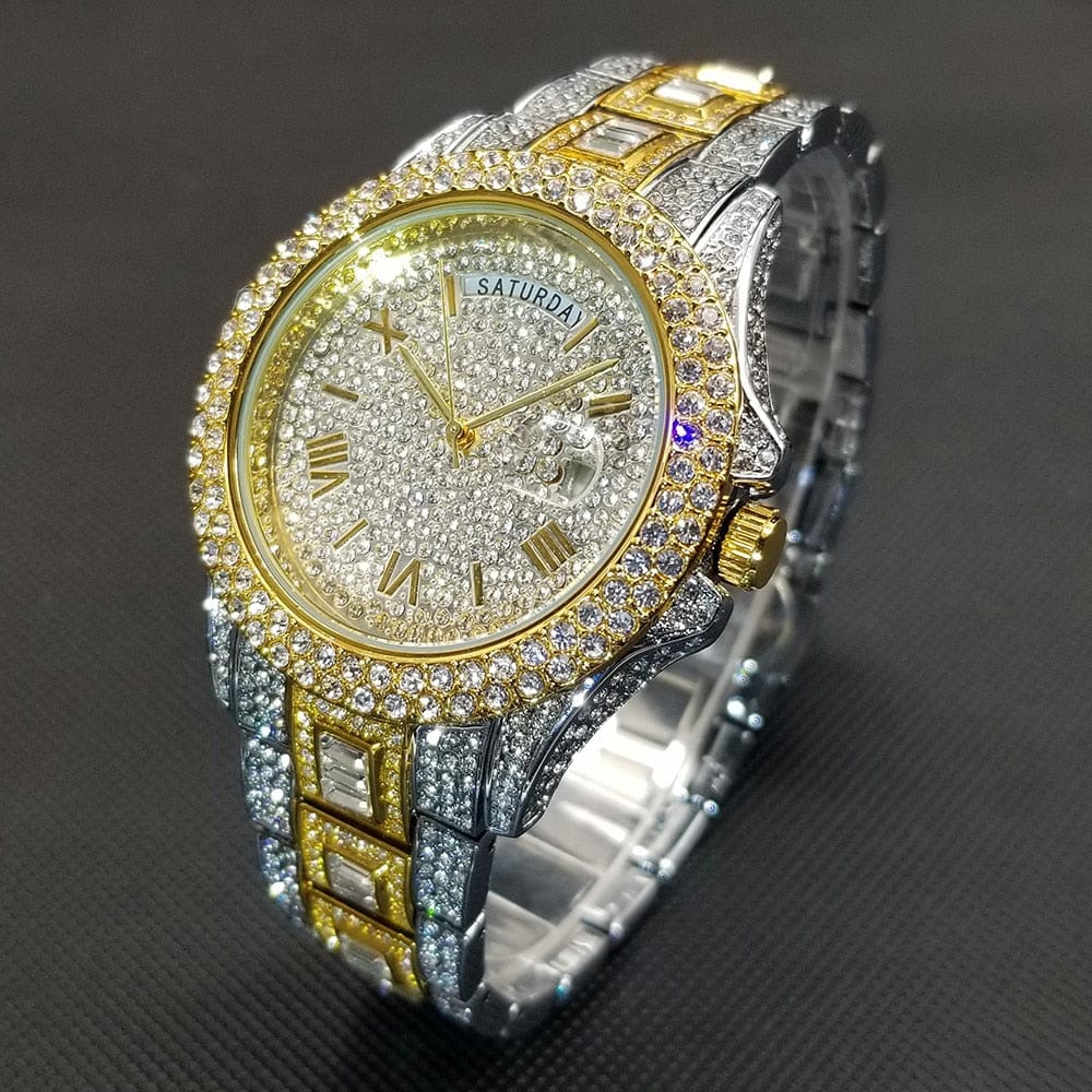 VVS Jewelry hip hop jewelry Top Luxury Fully Iced Out Baguette Watch