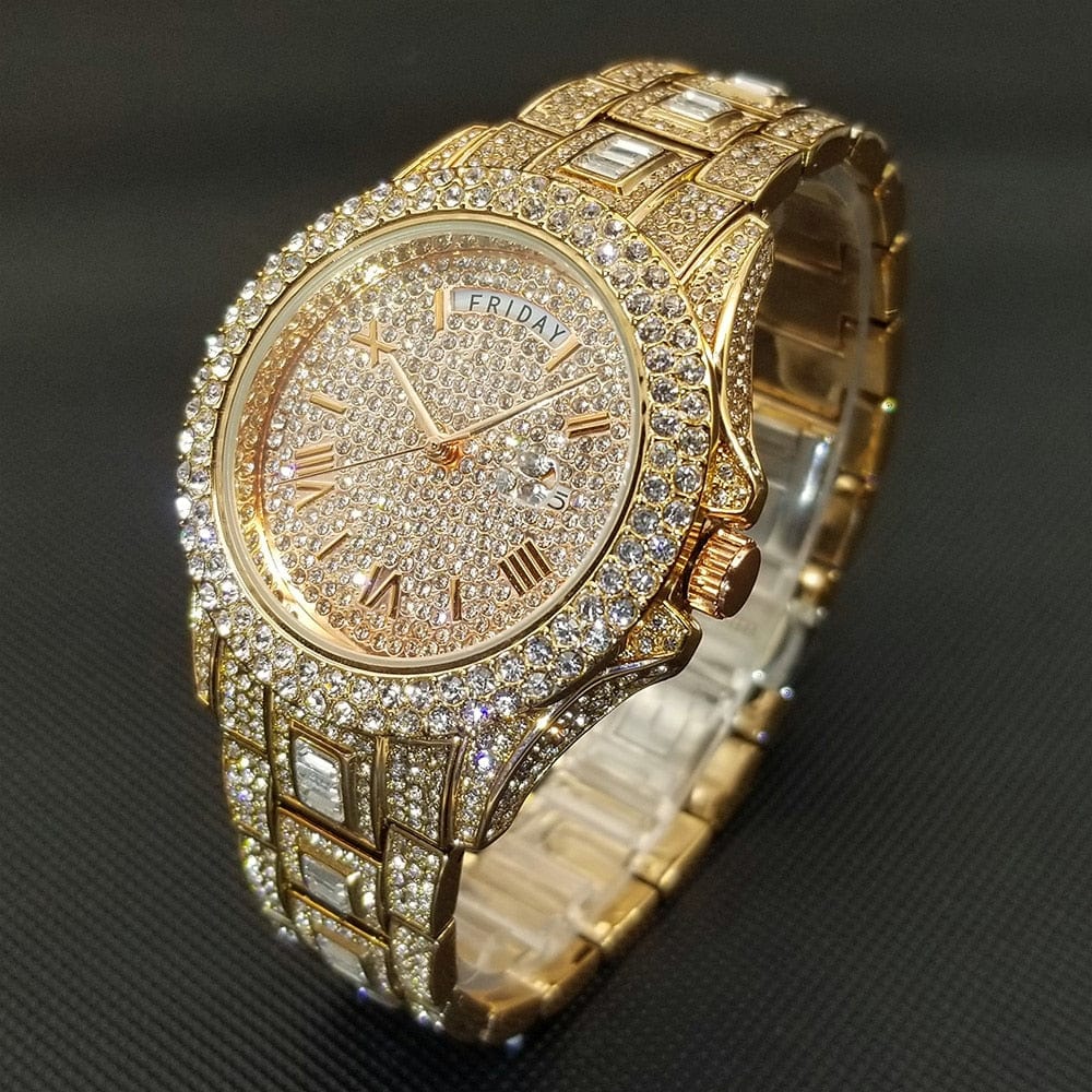 VVS Jewelry hip hop jewelry Top Luxury Fully Iced Out Baguette Watch