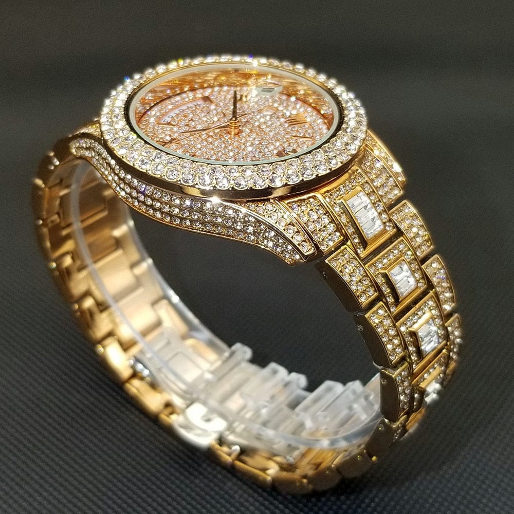 VVS Jewelry hip hop jewelry Top Luxury Fully Iced Out Baguette Watch