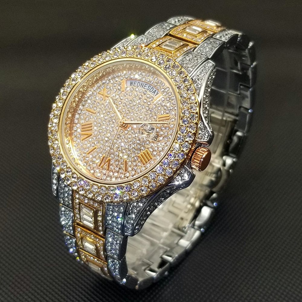 VVS Jewelry hip hop jewelry Top Luxury Fully Iced Out Baguette Watch