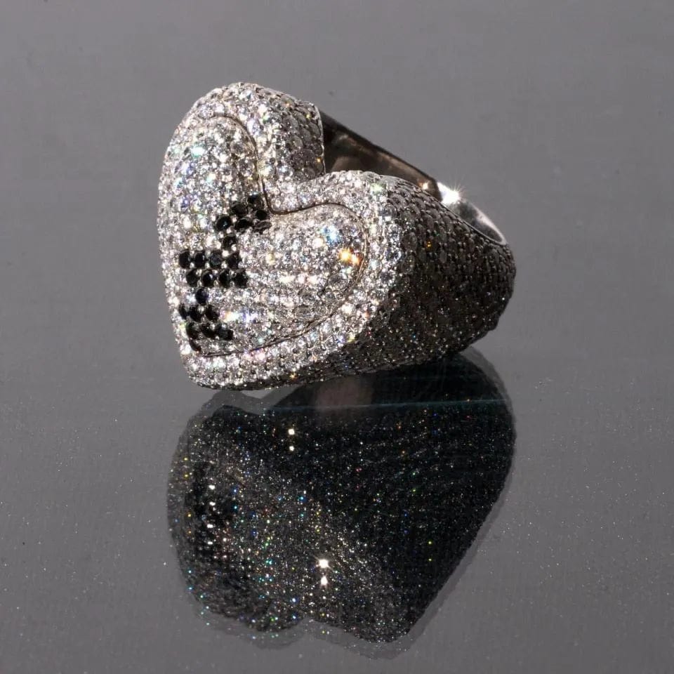 VVS Jewelry hip hop jewelry VVS D Color Moissanite Iced Broken Heart Ring