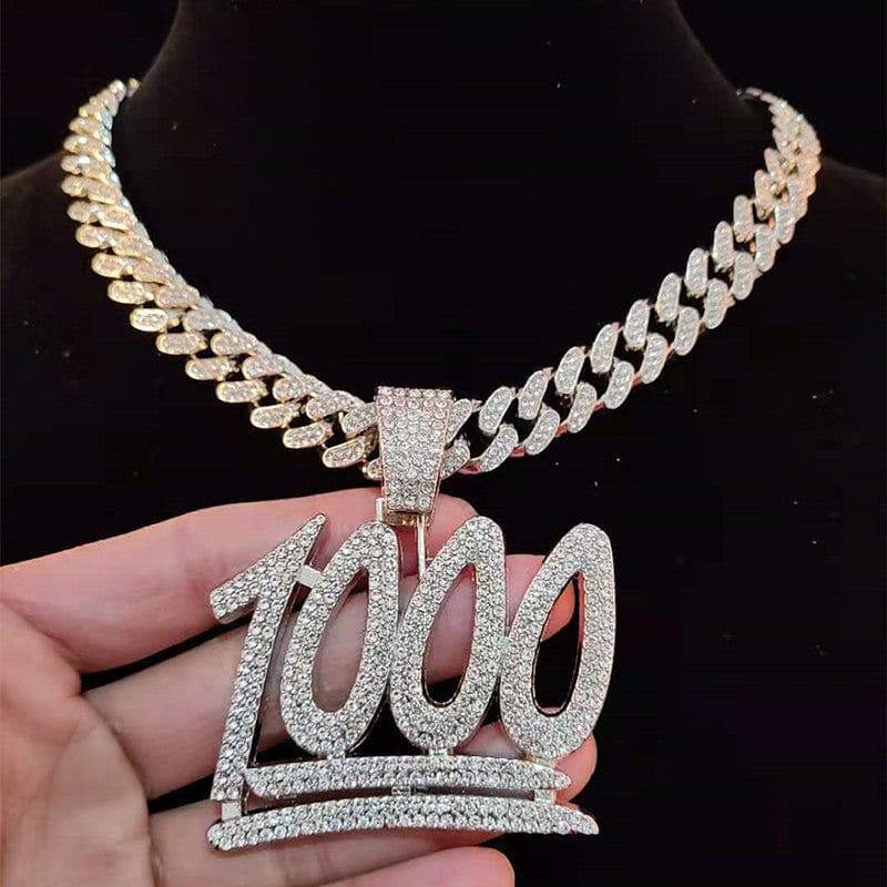 VVS Jewelry hip hop jewelry VVS Jewelry 1000 Iced Out Cuban Pendant Chain