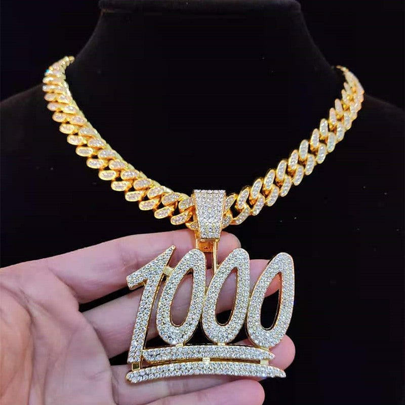 VVS Jewelry hip hop jewelry VVS Jewelry 1000 Iced Out Cuban Pendant Chain