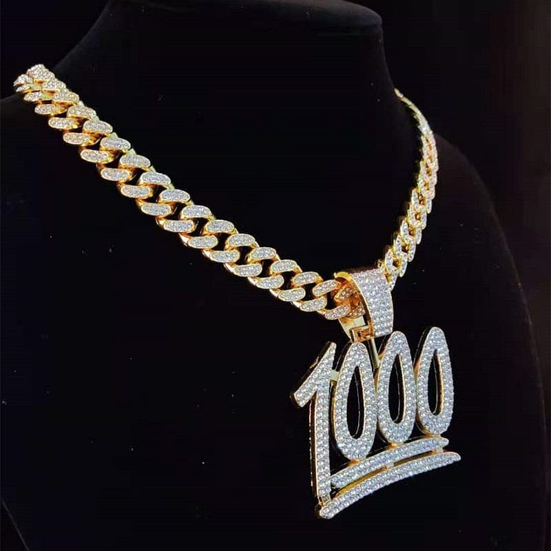 VVS Jewelry hip hop jewelry VVS Jewelry 1000 Iced Out Cuban Pendant Chain