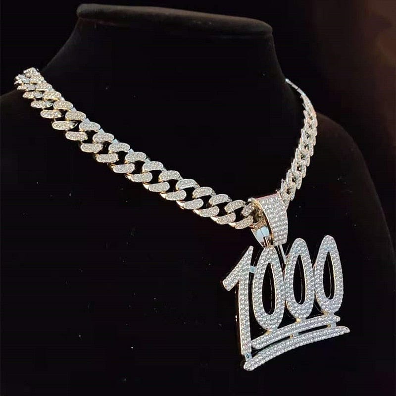 VVS Jewelry hip hop jewelry VVS Jewelry 1000 Iced Out Cuban Pendant Chain