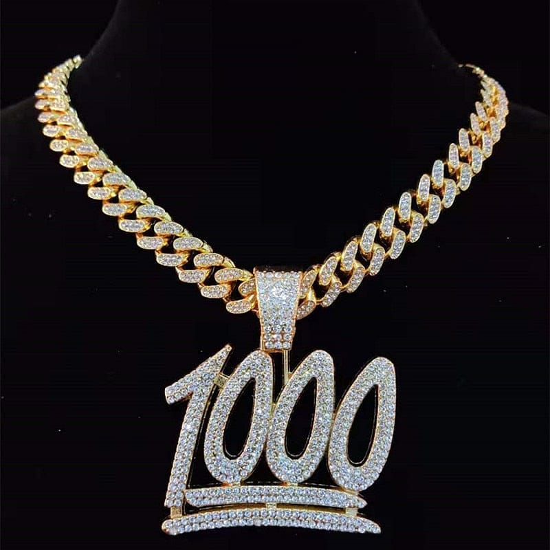 VVS Jewelry hip hop jewelry VVS Jewelry 1000 Iced Out Cuban Pendant Chain