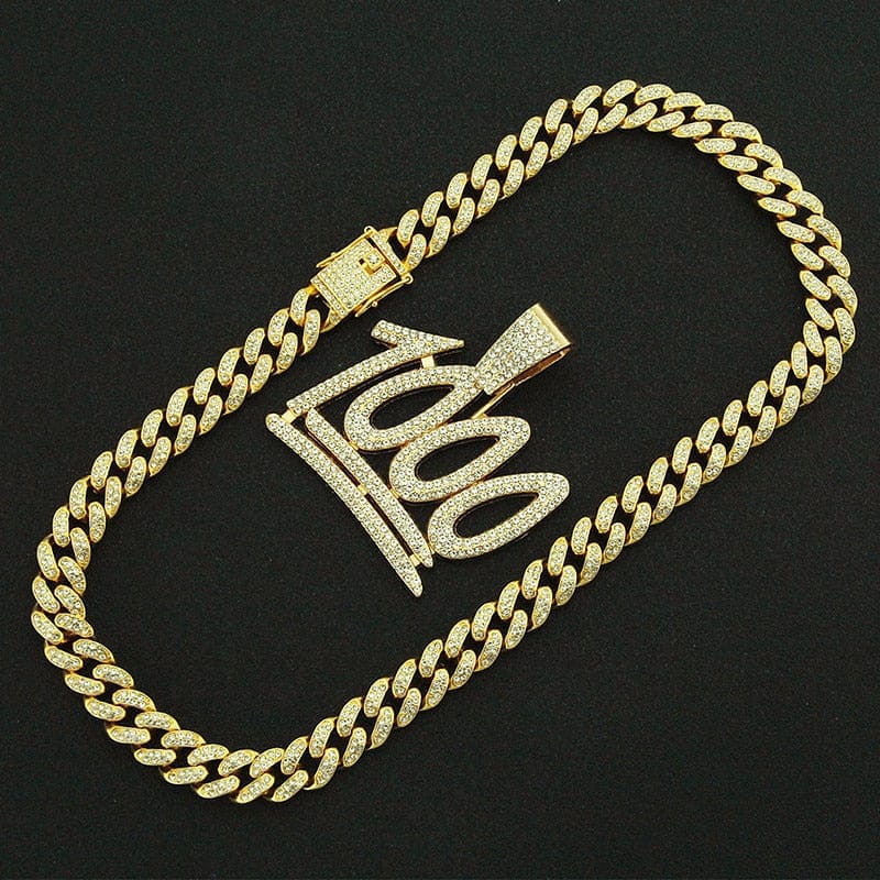 VVS Jewelry hip hop jewelry VVS Jewelry 1000 Iced Out Cuban Pendant Chain