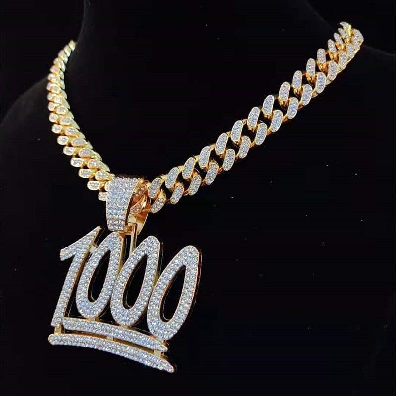 VVS Jewelry hip hop jewelry VVS Jewelry 1000 Iced Out Cuban Pendant Chain