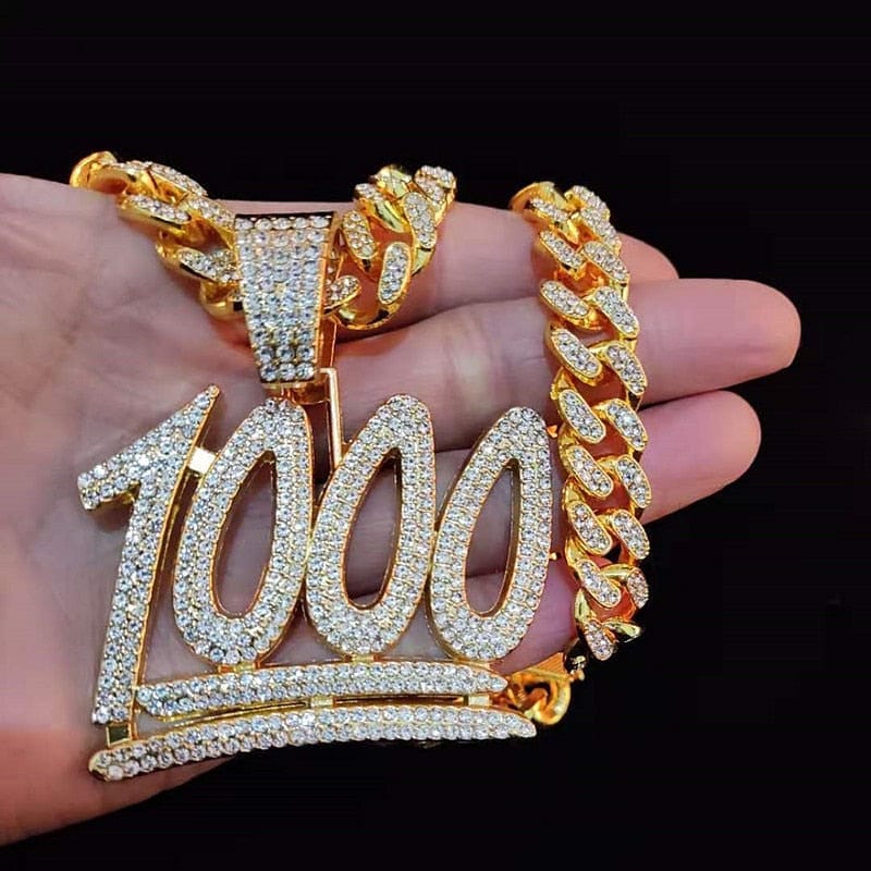 VVS Jewelry hip hop jewelry VVS Jewelry 1000 Iced Out Cuban Pendant Chain