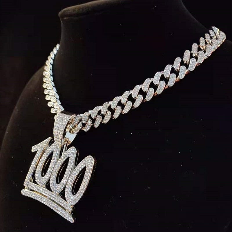 VVS Jewelry hip hop jewelry VVS Jewelry 1000 Iced Out Cuban Pendant Chain