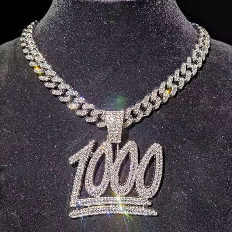 VVS Jewelry hip hop jewelry VVS Jewelry 1000 Iced Out Cuban Pendant Chain