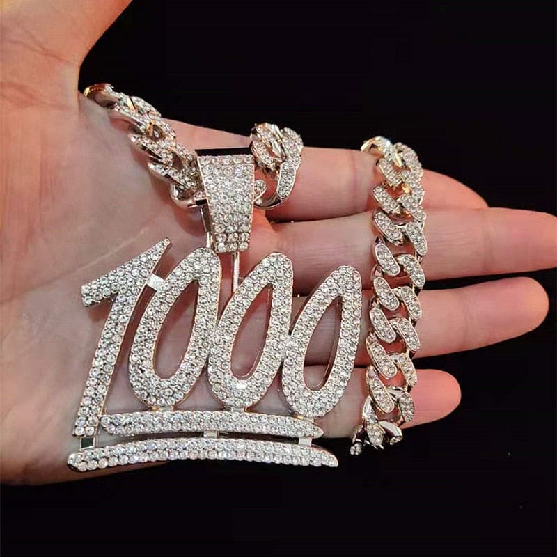 VVS Jewelry hip hop jewelry VVS Jewelry 1000 Iced Out Cuban Pendant Chain