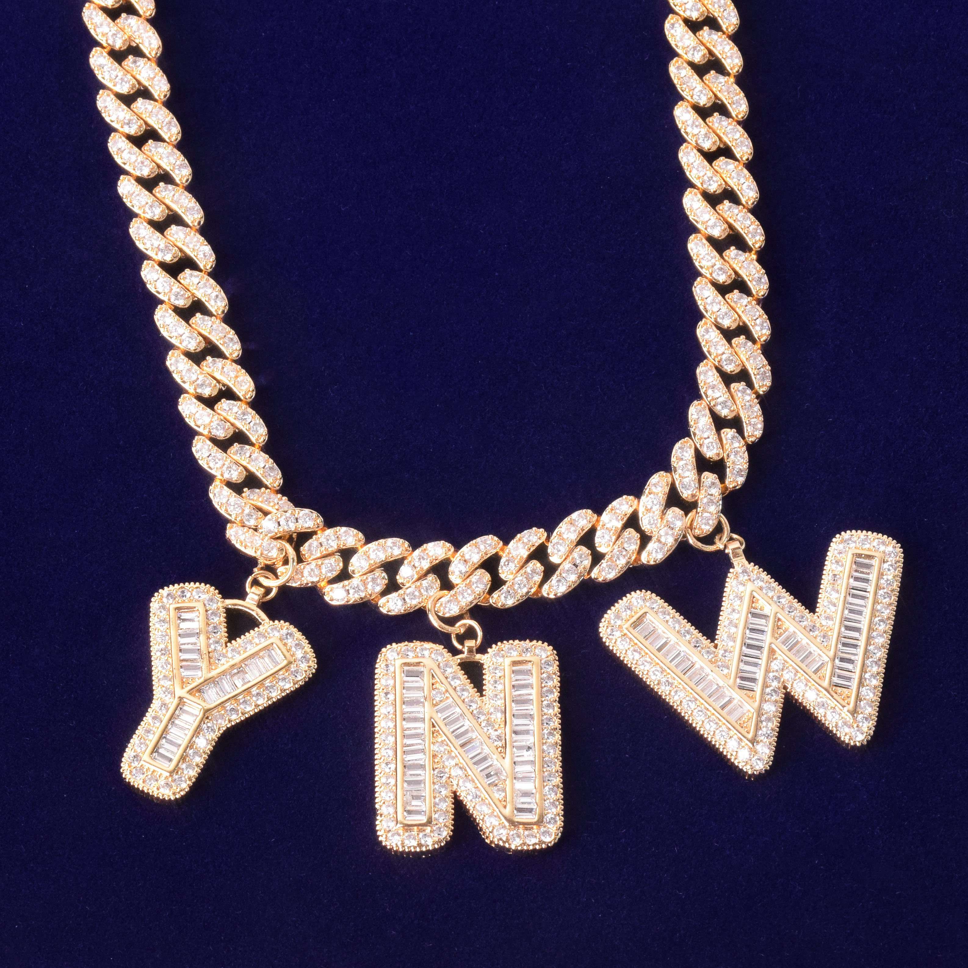 VVS Jewelry hip hop jewelry VVS Jewelry 10mm Custom Name Cuban Baguette Chain