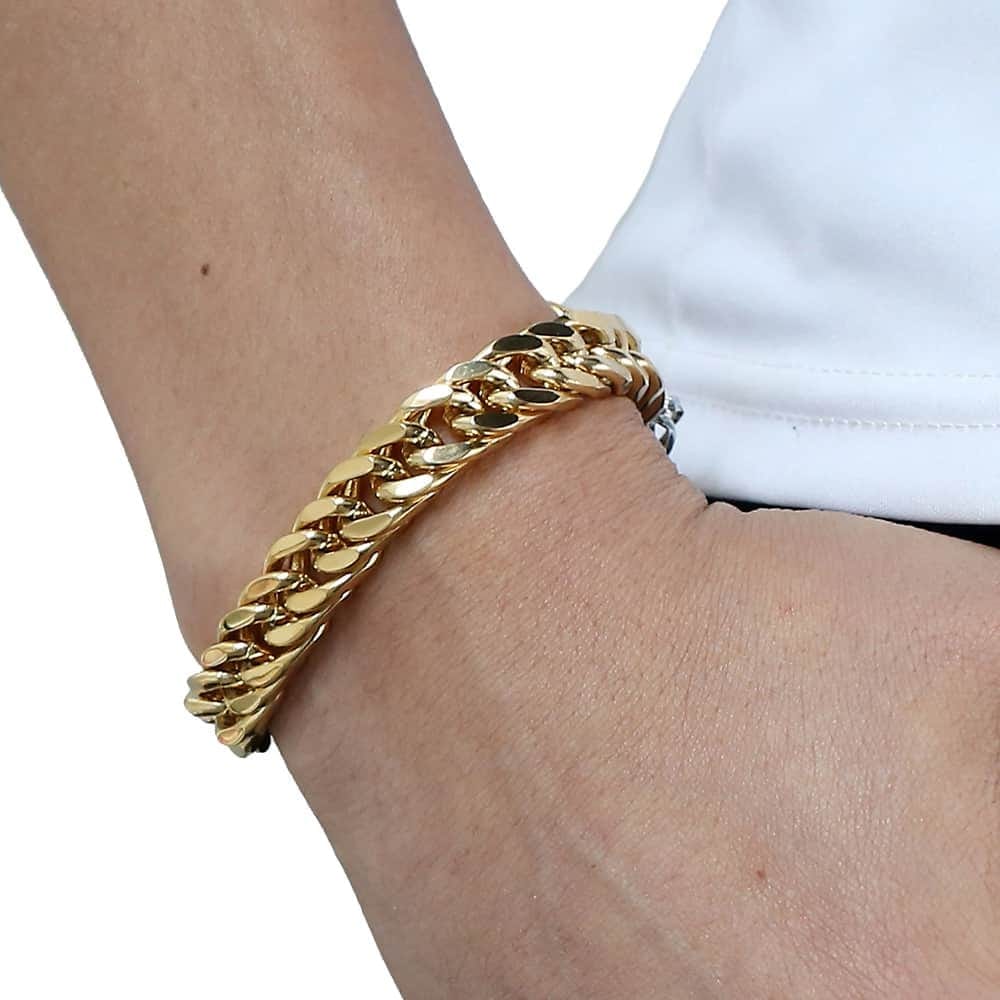 VVS Jewelry hip hop jewelry VVS Jewelry 10mm Double Curb Link Bracelet