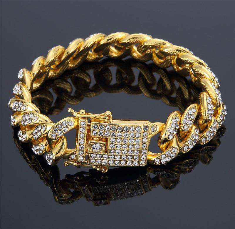 VVS Jewelry hip hop jewelry VVS Jewelry 18k Gold Plated Cuban Bracelet