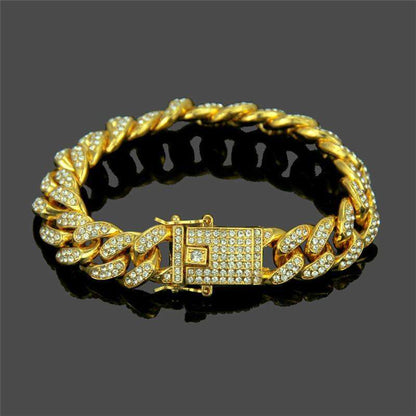 VVS Jewelry hip hop jewelry VVS Jewelry 18k Gold Plated Cuban Bracelet