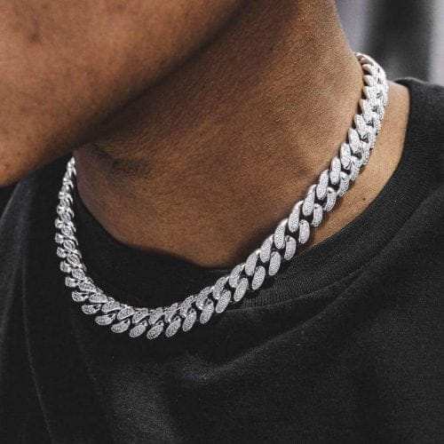 VVS Jewelry hip hop jewelry VVS Jewelry 18K Gold Prong Cuban Chain + Tennis Chain Bundle