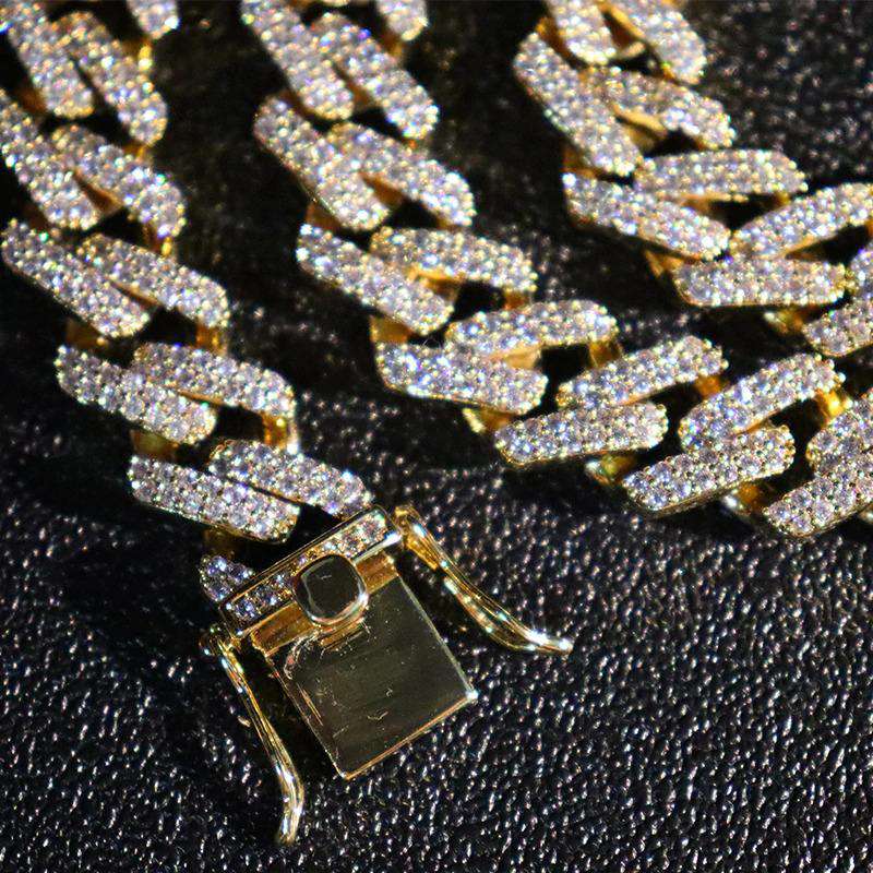 VVS Jewelry hip hop jewelry VVS Jewelry 18k Gold/Silver Prong Miami Cuban Chain + FREE Cuban Bracelet (Today Only)