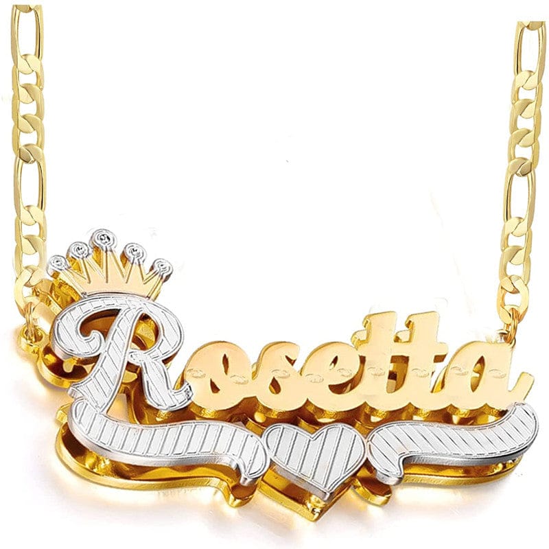 VVS Jewelry hip hop jewelry VVS Jewelry 3D Two-Tone Custom Gold Plated Name Necklace