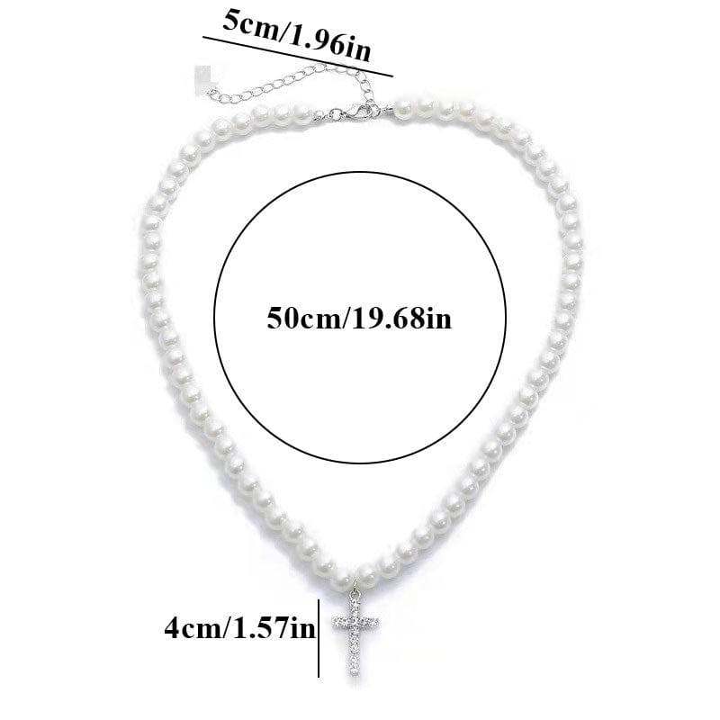 VVS Jewelry hip hop jewelry VVS Jewelry Cross Pearl Chain