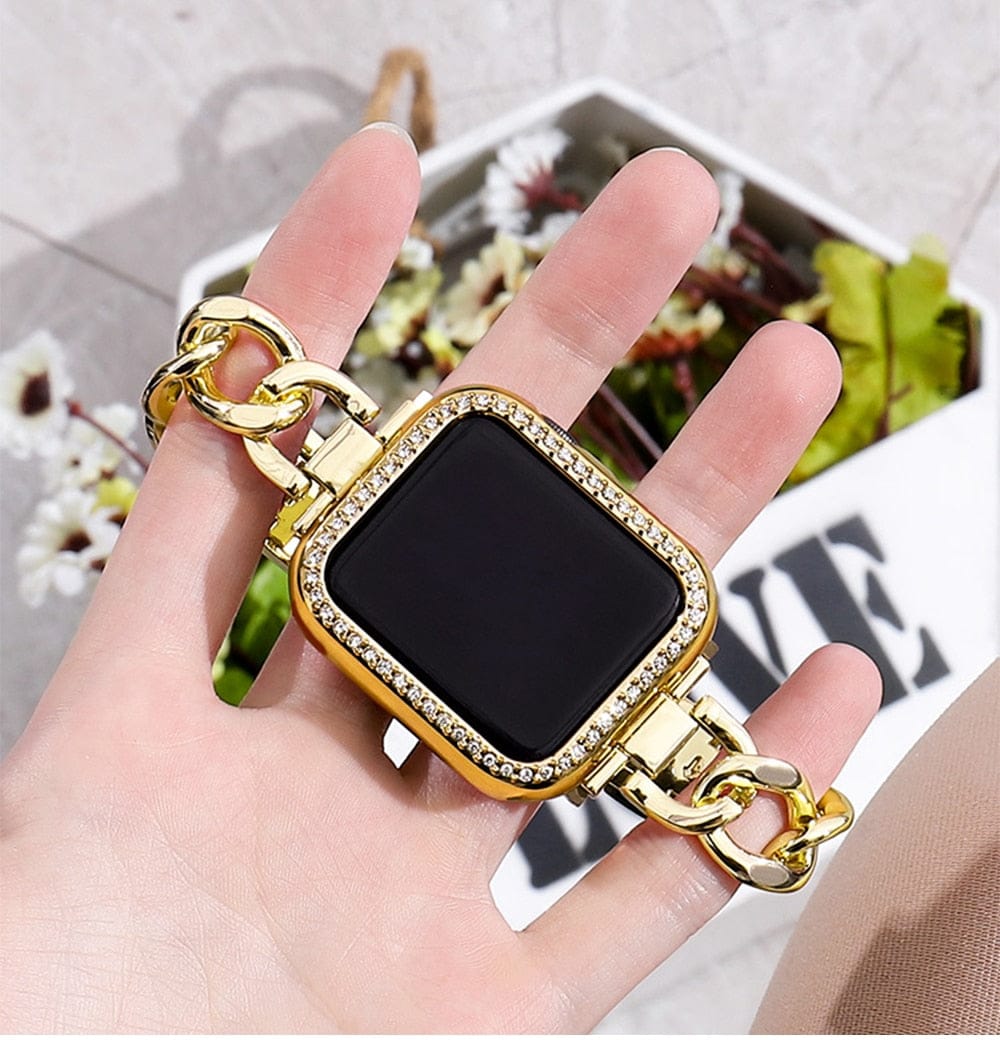 VVS Jewelry hip hop jewelry VVS Jewelry Cuban Apple Watch Band + FREE Case