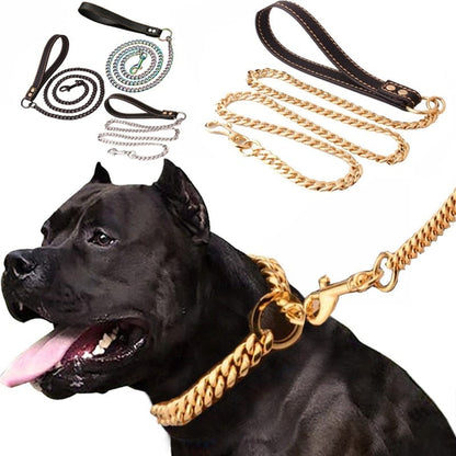 VVS Jewelry hip hop jewelry VVS Jewelry Cuban Link Gold Dog Leash