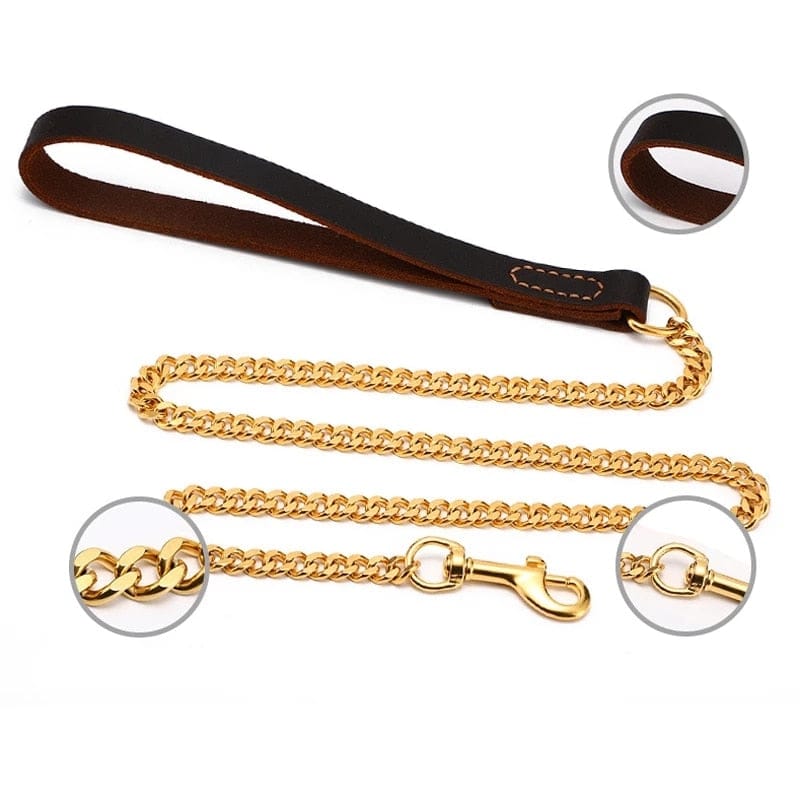 VVS Jewelry hip hop jewelry VVS Jewelry Cuban Link Gold Dog Leash