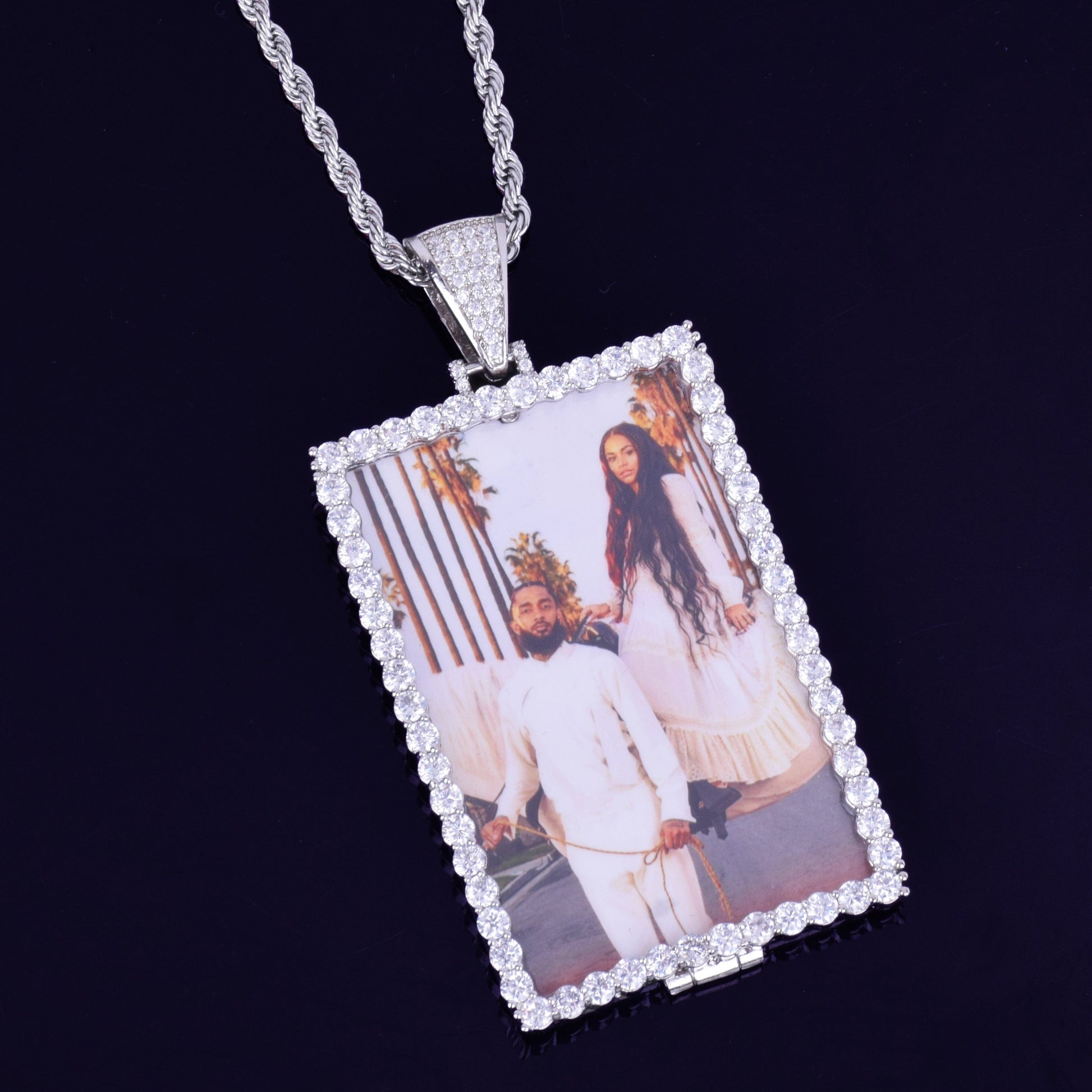 VVS Jewelry hip hop jewelry VVS Jewelry Custom Photo Square Medallion Chain