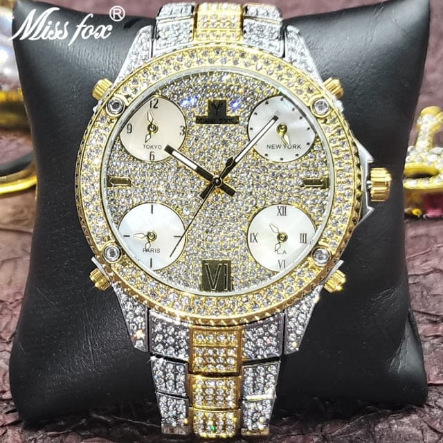 VVS Jewelry hip hop jewelry VVS Jewelry Fully Iced Area Codez Bling Watch