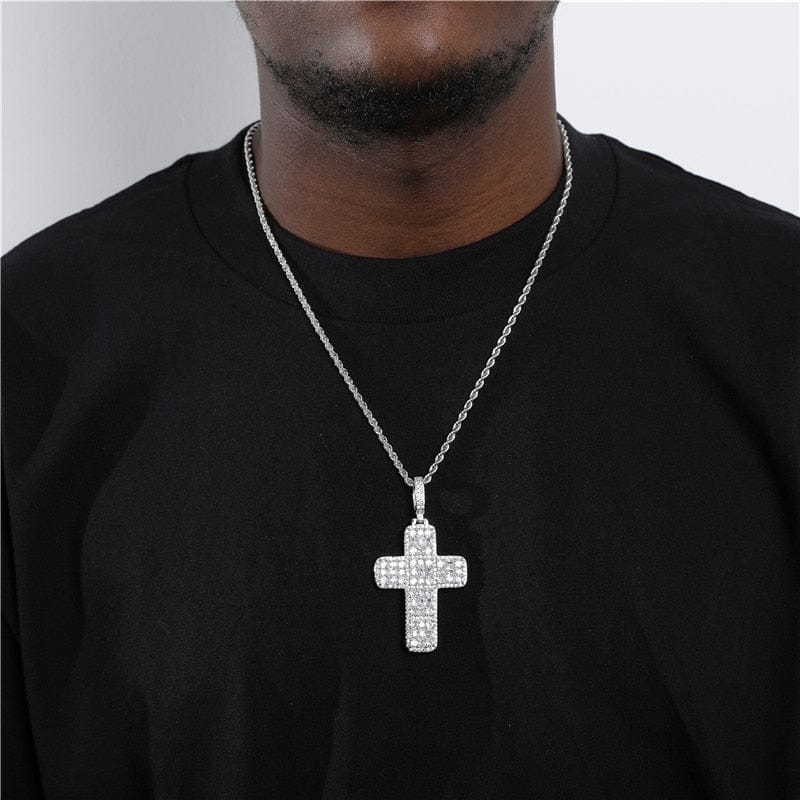 VVS Jewelry hip hop jewelry VVS Jewelry Fully Iced Ascher Cut Cross Pendant